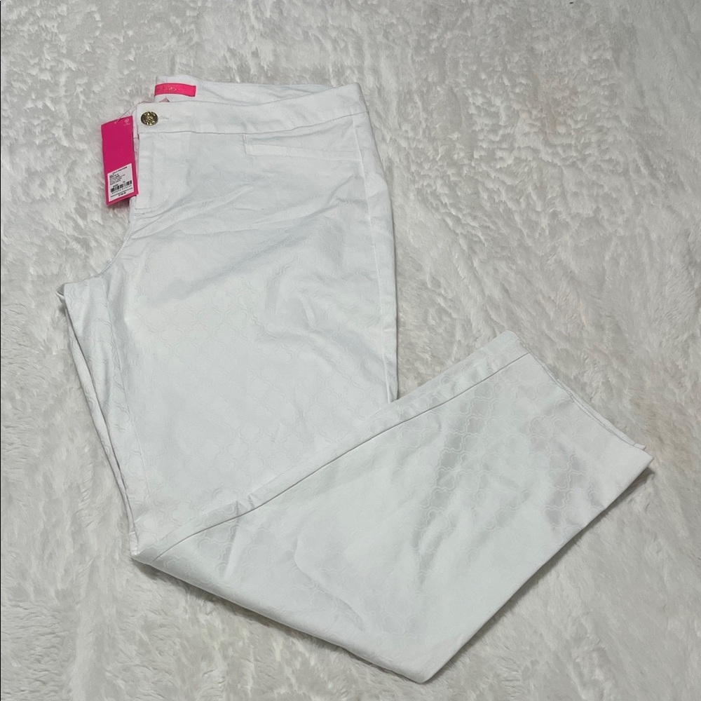 Lilly Pulitzer White Pants with Gold Button